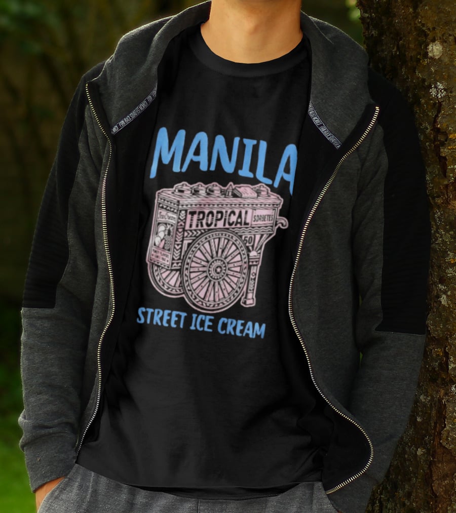 Manila Tropical Sorbetes Vintage Cart Street Ice Cream T-Shirt