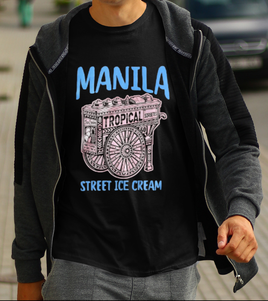 Manila Tropical Sorbetes Vintage Cart Street Ice Cream T-Shirt