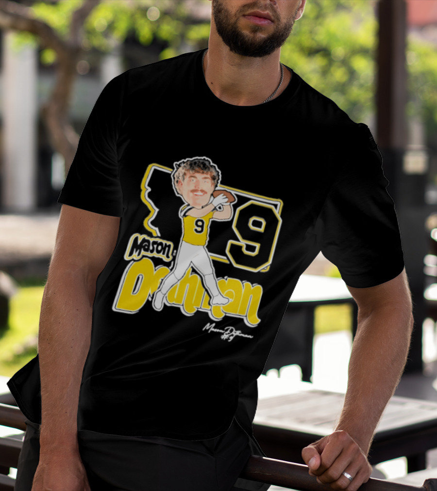 Mason Dethman Montana State Bobcats Caricature 2026 Number 9 Football T-Shirt