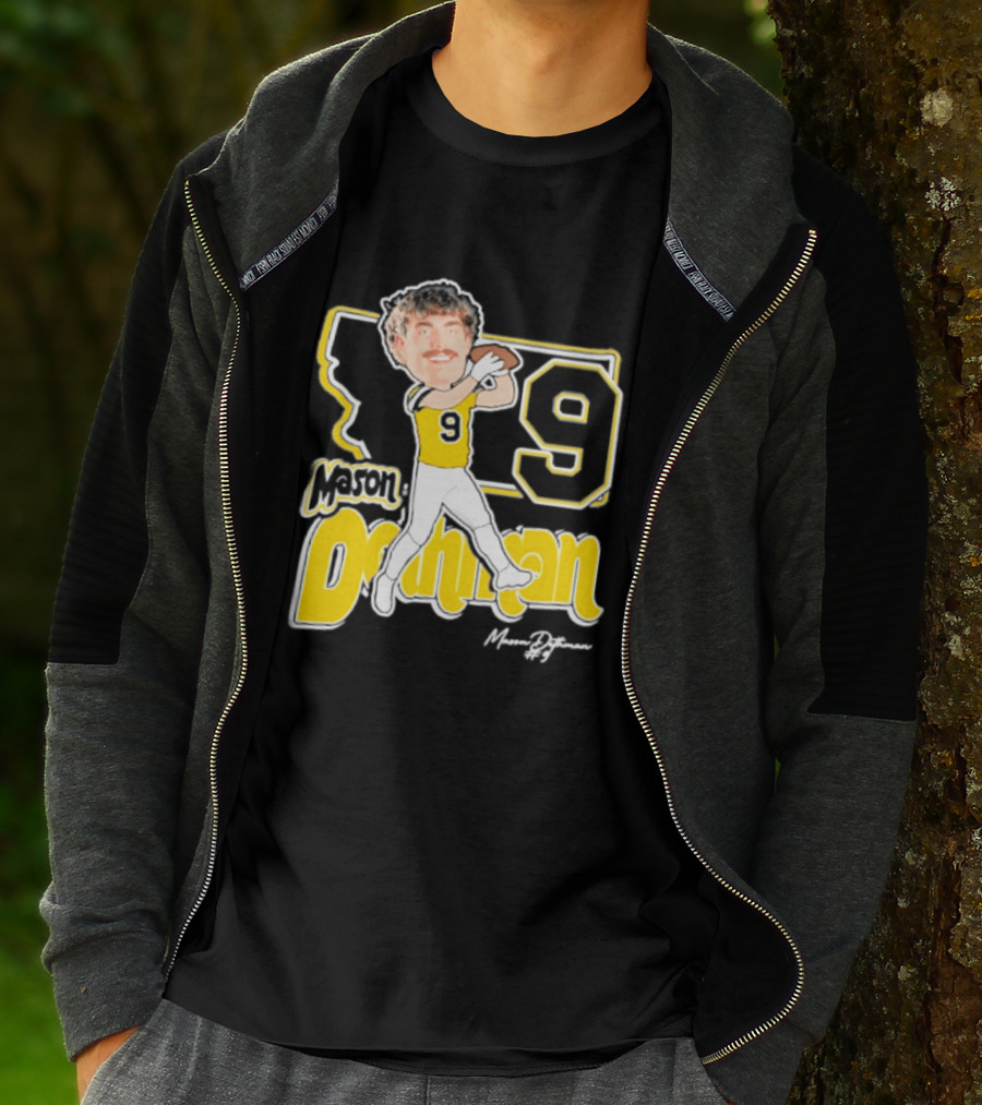 Mason Dethman Montana State Bobcats Caricature 2026 Number 9 Football T-Shirt