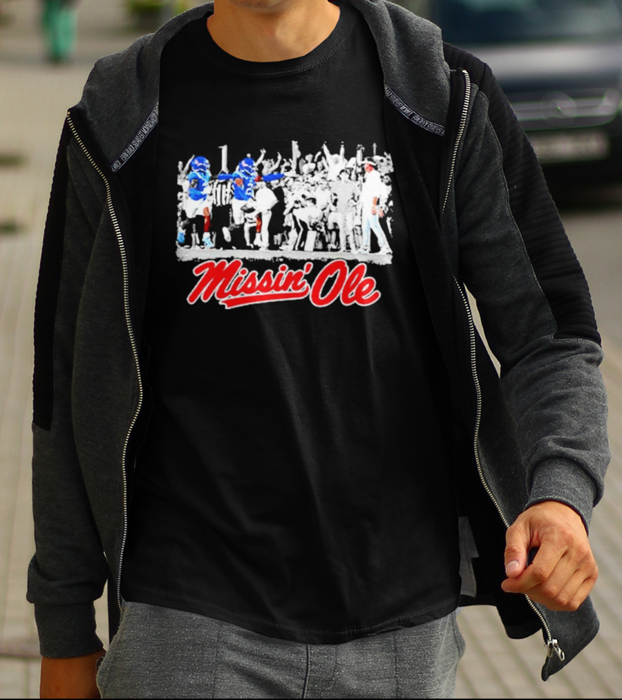 Missin Ole Miss Football Sideline Game Day Enthusiasts T-Shirt