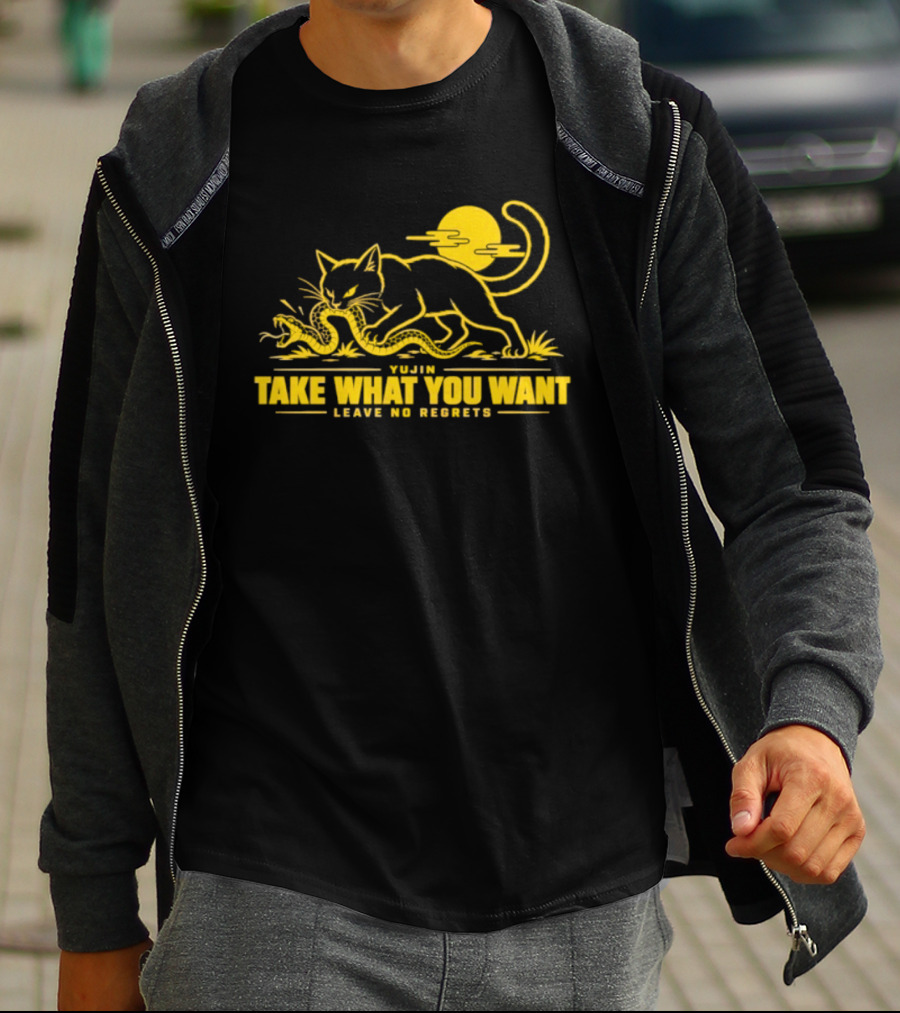 Yujin Take What You Want Leave No Regrets Cat And Snake Sun Scene T-Shirt