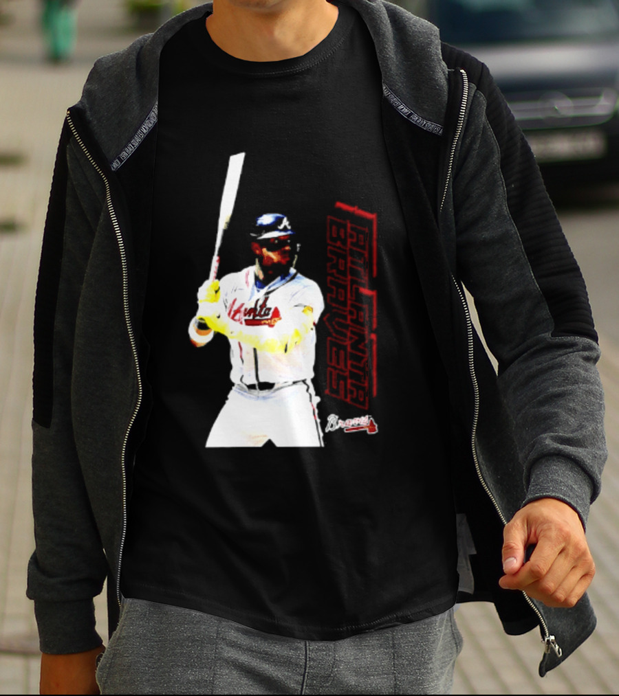 Ronald Acuña Jr Atlanta Braves Swing Action Baseball Player T-Shirt