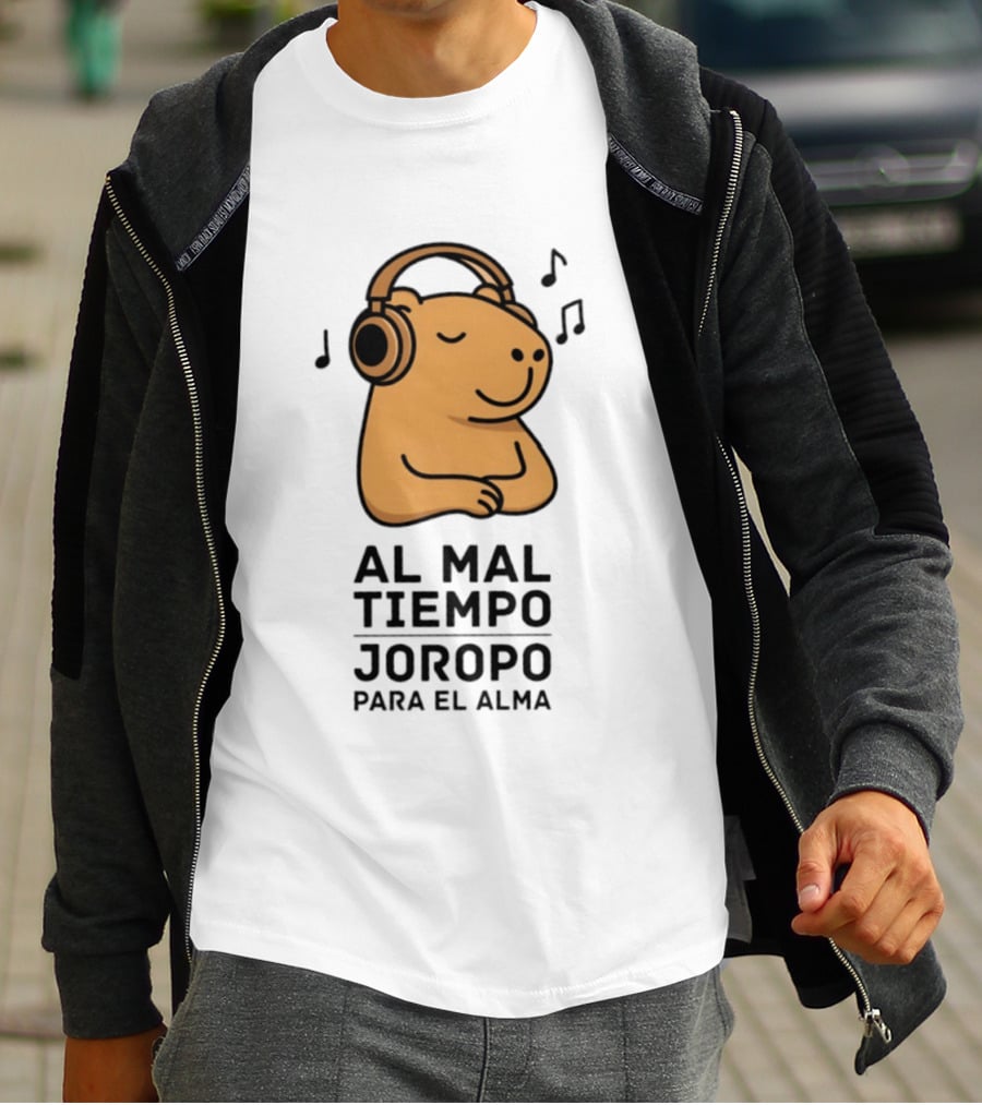 Al Mal Tiempo Joropo Para El Alma Capybara Headphones Music Notes T-Shirt