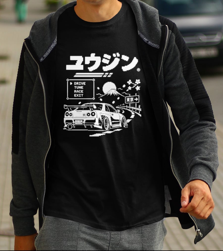 Tokyo Drive Tune Race JDM Car Mount Fuji Japan Racing Scene T-Shirt