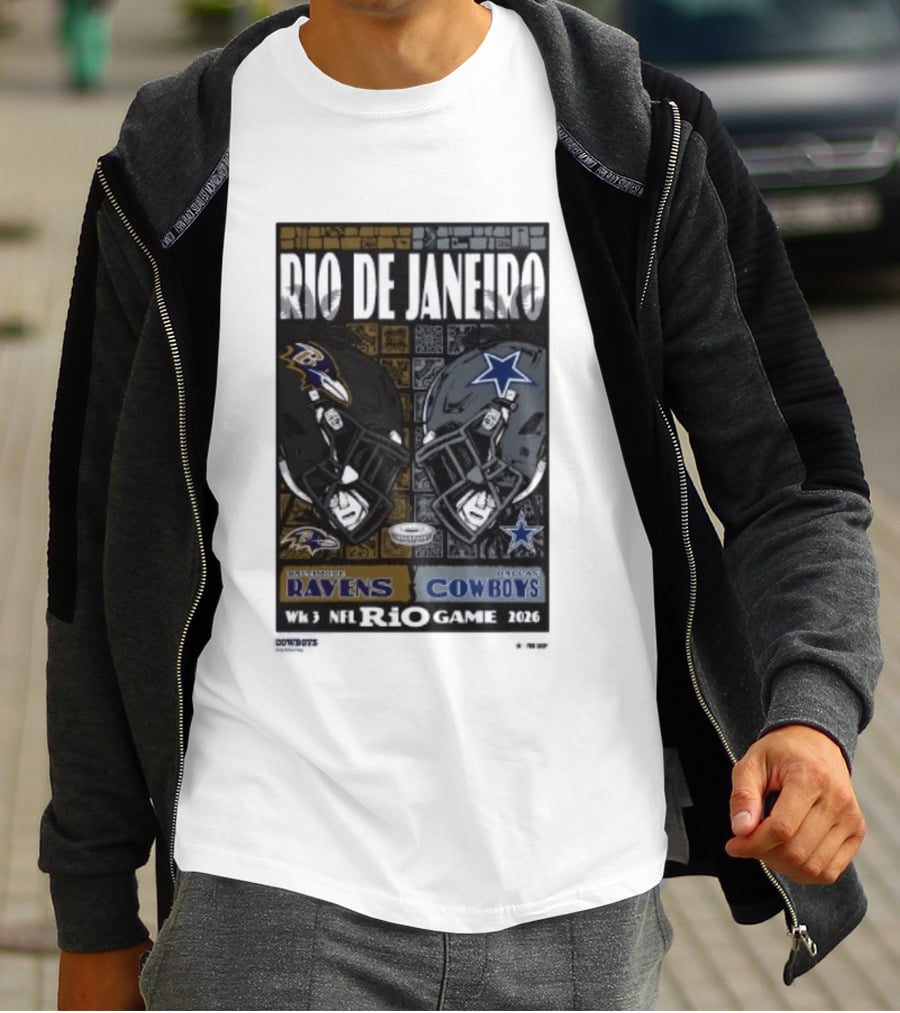 Rio De Janeiro Week 3 2026 NFL Ravens Cowboys Game T-Shirt