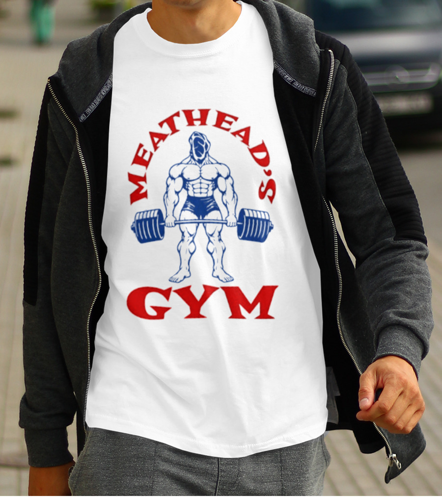 Meathead's Gym Bodybuilder Weightlifter Icon Bold Powerlifting Strength T-Shirt