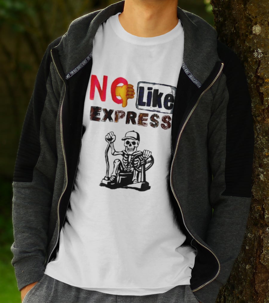 NO Like Express Skeleton Thumbs Down T-Shirt