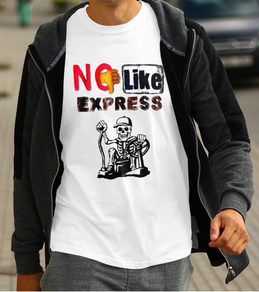 NO Like Express Skeleton Thumbs Down T-Shirt