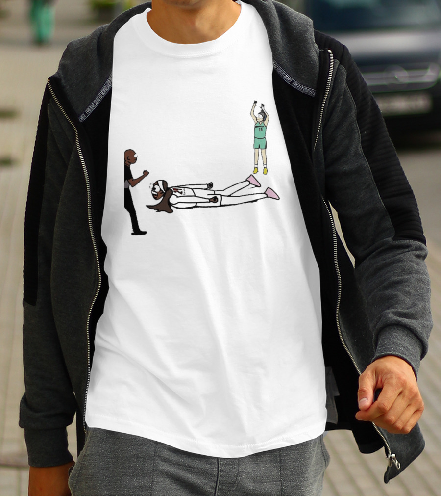 WNBA Basketball Player Tantrum Meme Cartoon Court Moment T-Shirt