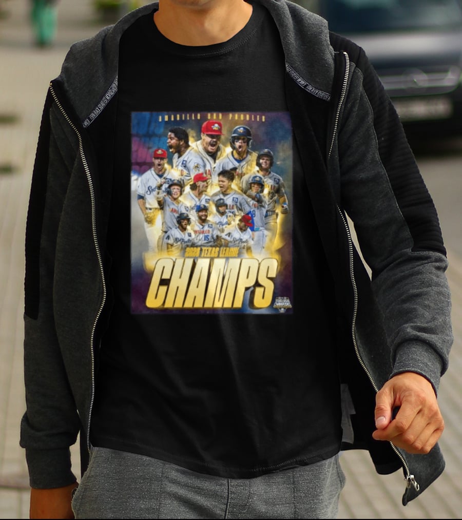 Amarillo Sod Poodles 2023 Texas League Champs Team Celebration T-Shirt