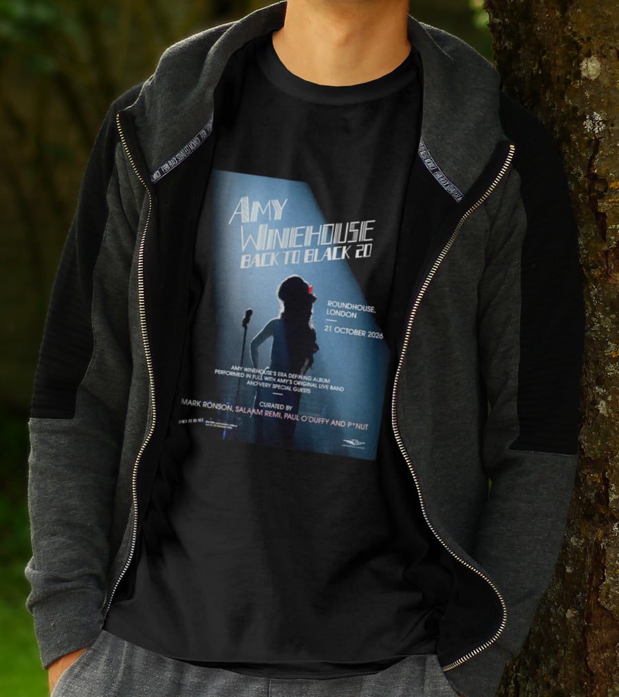 Amy Winehouse Back To Black 20 Roundhouse London 21 October 2026 Live Performance Event T-Shirt