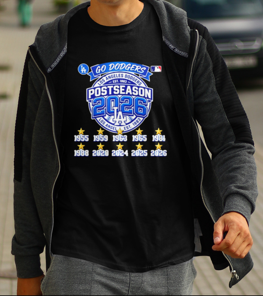 Los Angeles Dodgers 2026 Postseason Champs Ten Time Winners Est 1883 T-Shirt