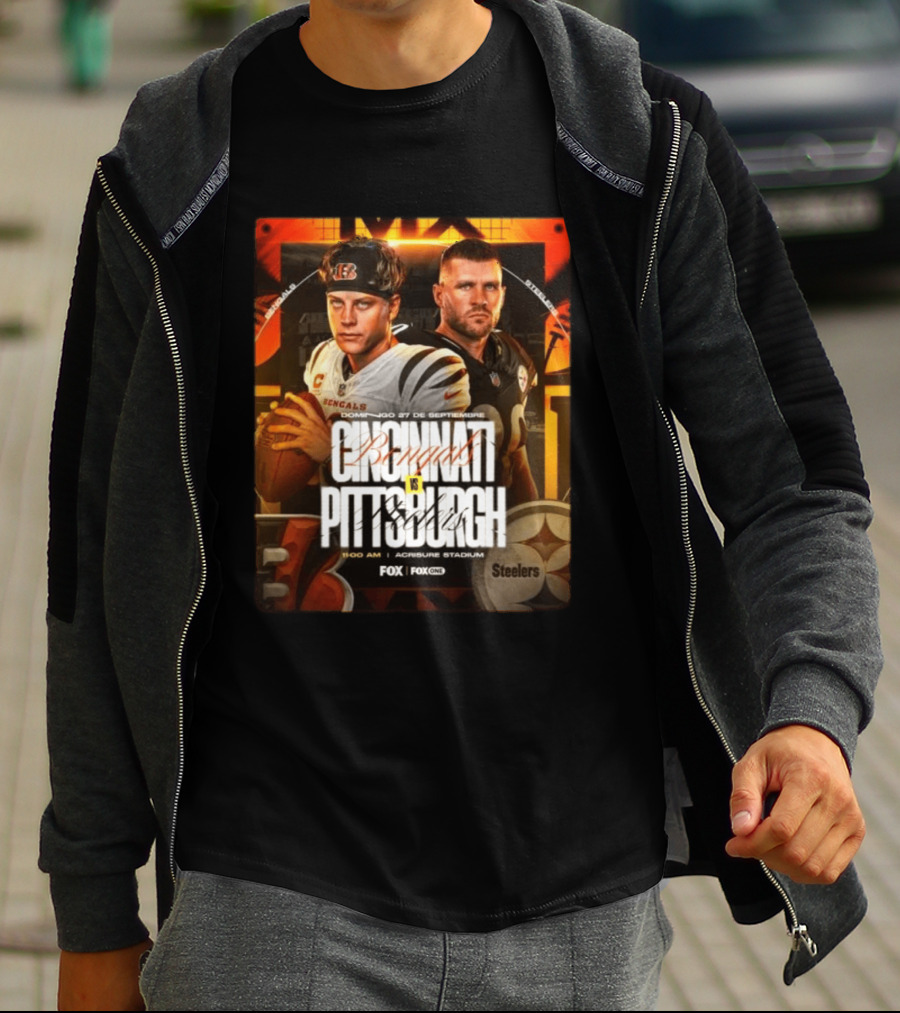 Cincinnati Bengals Vs Pittsburgh Steelers Domingo 27 De Septiembre Acrisure Stadium Fox Sports T-Shirt