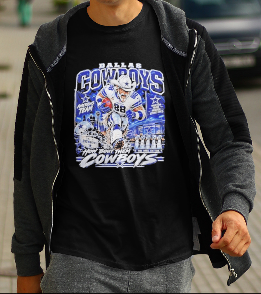 Dallas Cowboys America's Team How 'Bout Them Cowboys Five Rings One Goal Excellence T-Shirt