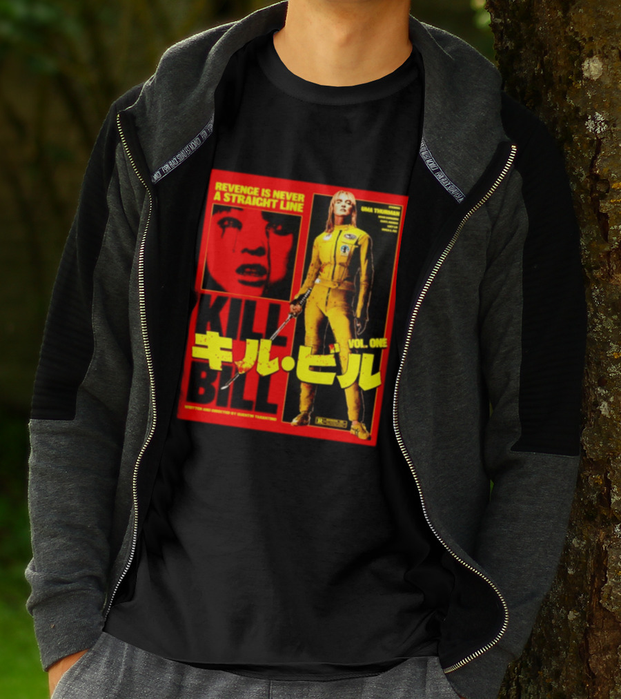 Revenge Is Never A Straight Line Kill Bill Vol One Uma Thurman Quentin Tarantino T-Shirt