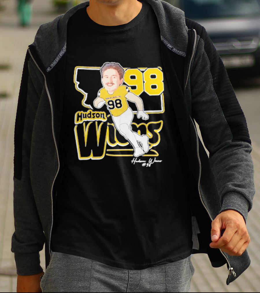 Hudson Wiens 98 Montana State Bobcats Player Caricature T-Shirt