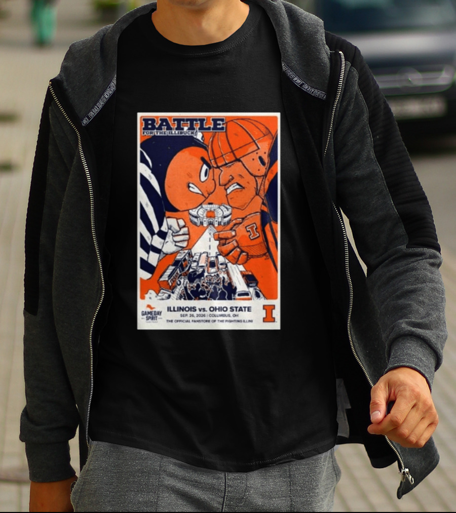 Battle For The Illibuck Illinois Vs. Ohio State Football 09.26.2026 Columbus OH Gameday Spirit T-Shirt