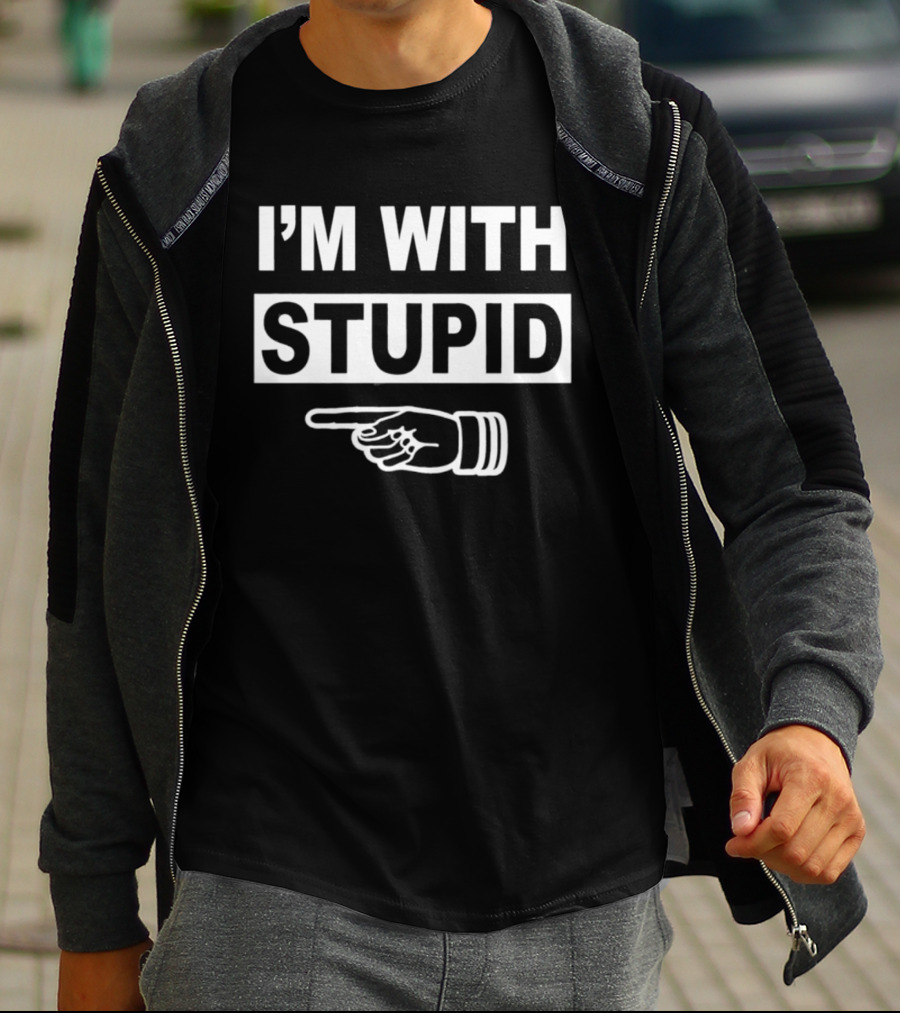 I'm With Stupid Foam Finger 2026 Pointing Hand T-Shirt