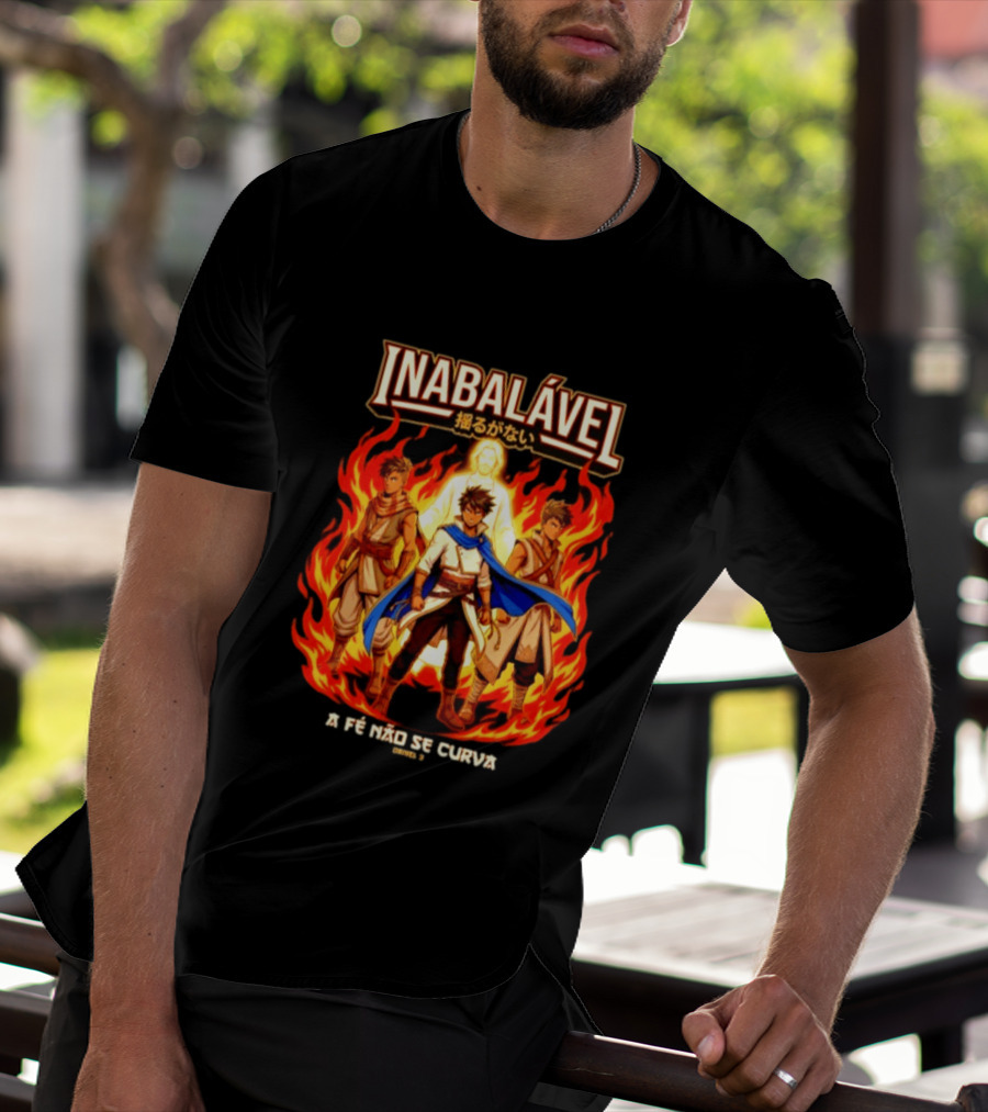 Inabalável A Fé Não Se Curva Daniel 3 Anime Style Fiery Guardians T-Shirt