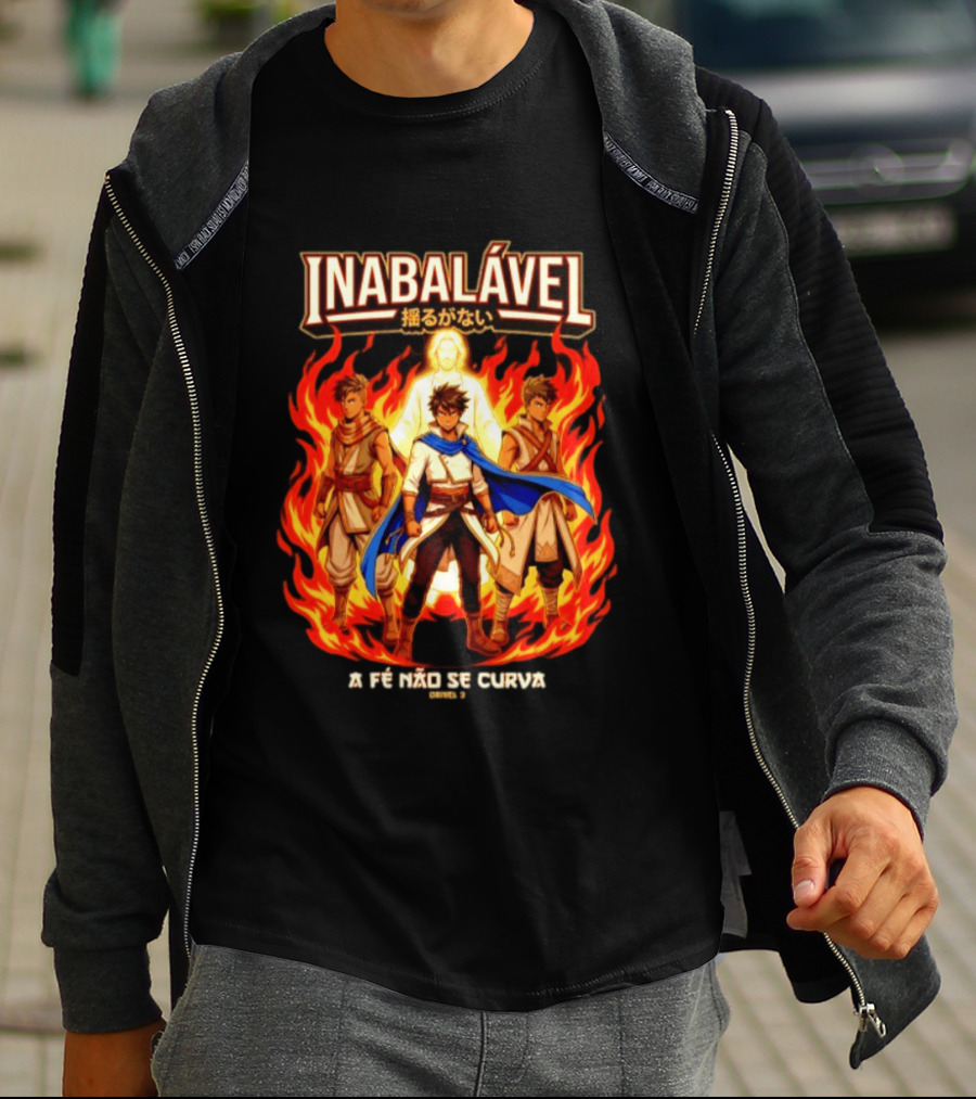 Inabalável A Fé Não Se Curva Daniel 3 Anime Style Fiery Guardians T-Shirt