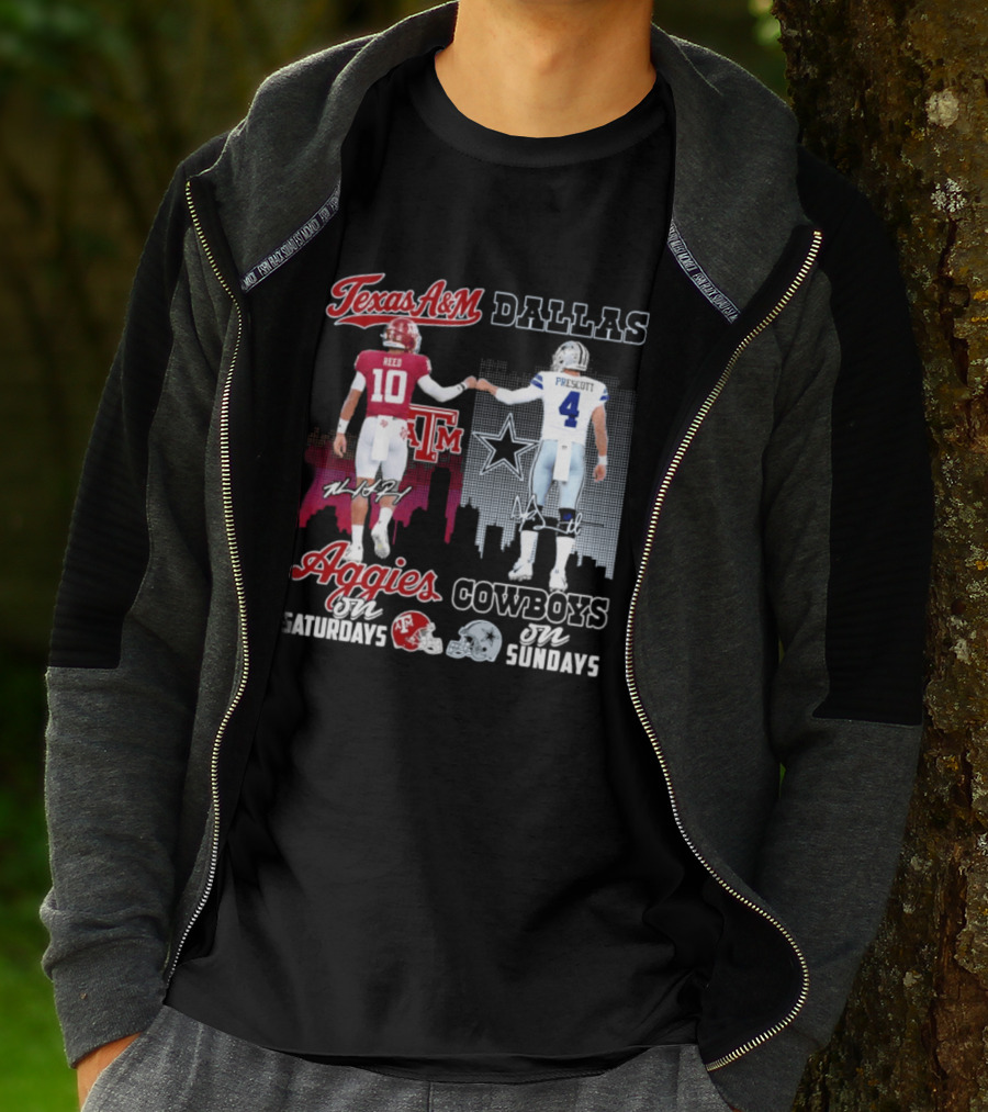 Texas A&M Aggies College Football Saturdays Dallas Cowboys NFL Sundays T-Shirt