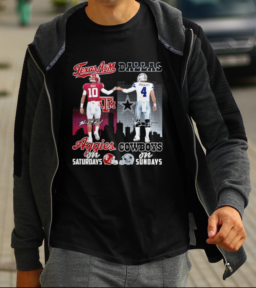 Texas A&M Aggies College Football Saturdays Dallas Cowboys NFL Sundays T-Shirt