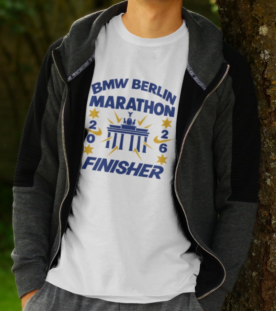BMW Berlin Marathon 2026 Finisher Brandenburg Gate Stars T-Shirt