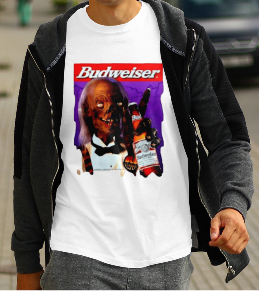 Budweiser Bud Keeper Zombie Halloween Beer Bottle Advertisement T-Shirt