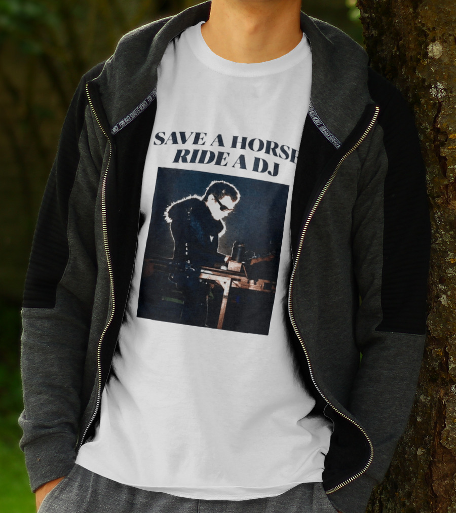 Save A Horse Ride A DJ Musician With Equipment And Sunglasses T-Shirt