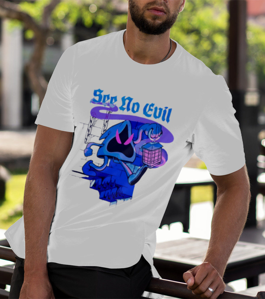 See No Evil Grim Reaper Lantern Spooky T-Shirt