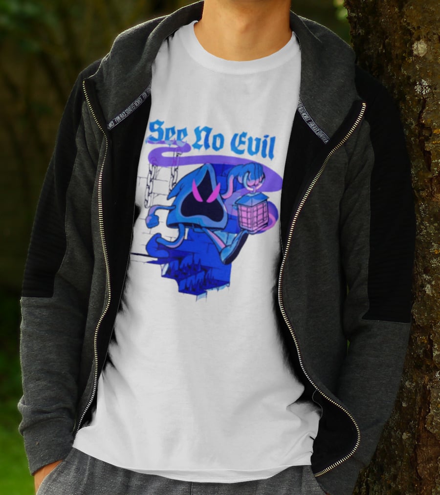 See No Evil Grim Reaper Lantern Spooky T-Shirt