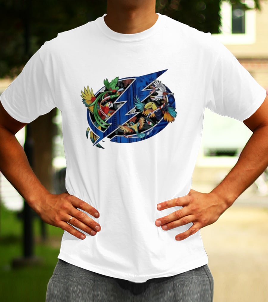 Tampa Bay Lightning Noche Latina Parrot Design NHL Team T-Shirt
