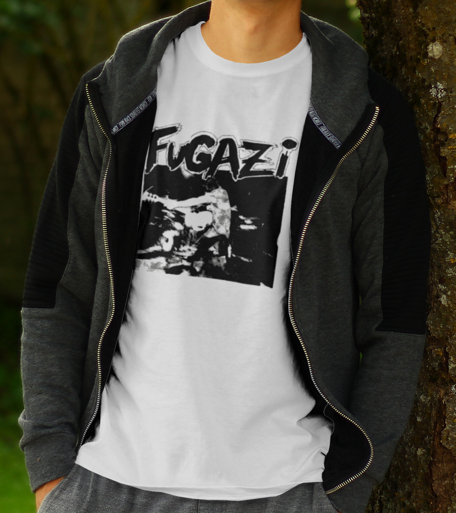 Fugazi Band Post Hardcore Ian MacKaye Black And White T-Shirt