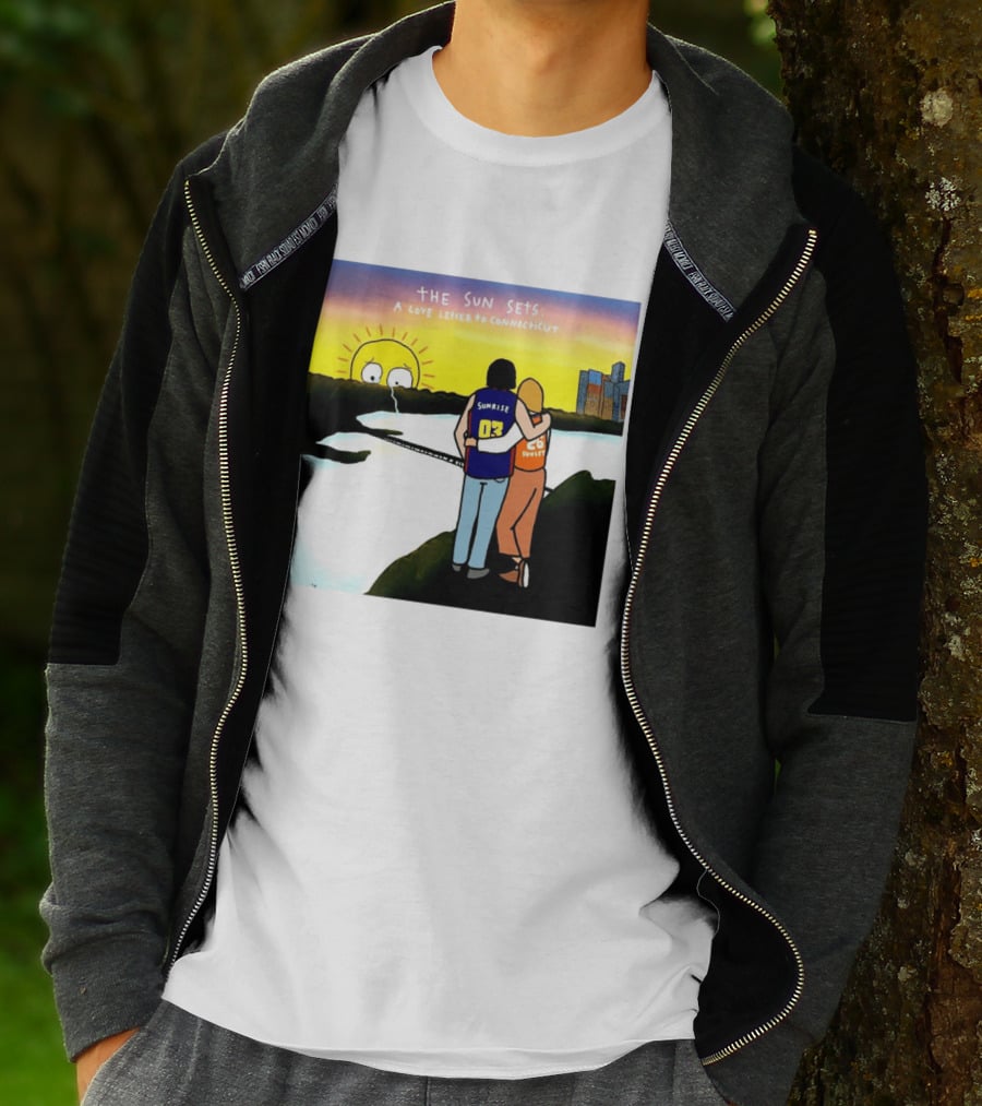 The Sun Sets A Love Letter To Connecticut Basketball Couple Sunrise Sunset T-Shirt