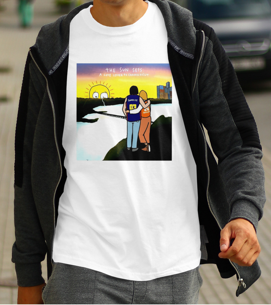 The Sun Sets A Love Letter To Connecticut Basketball Couple Sunrise Sunset T-Shirt