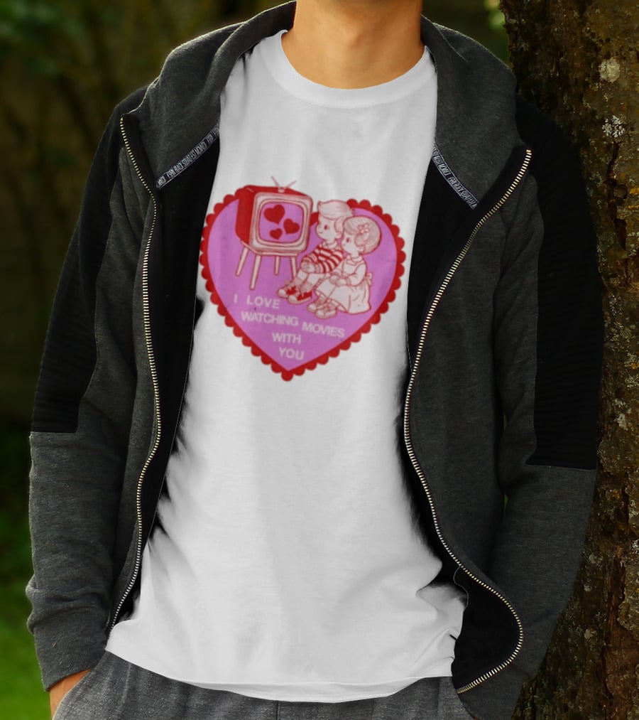 Valentine Heart TV Love Ing Movies With You Kids T-Shirt