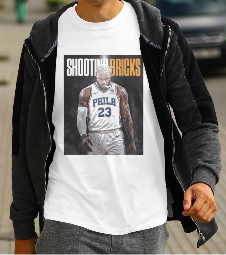 Shooting Bricks LeBron 23 Philly Basketball Meme T-Shirt