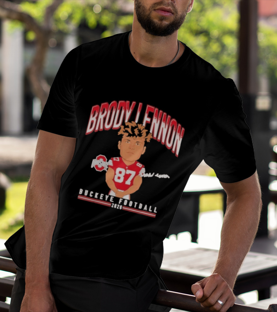 Brody Lennon Ohio State Buckeyes Football Cartoon 2026 T-Shirt
