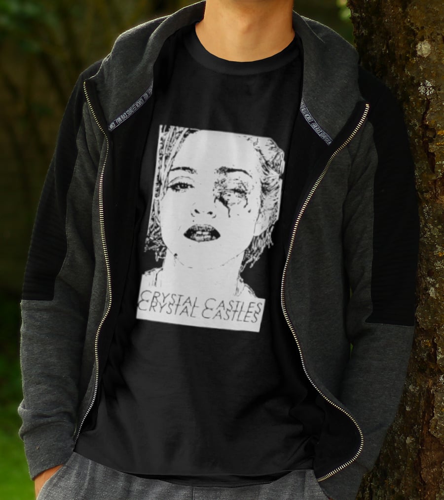 Crystal Castles Electronic Alice Glass Monochrome T-Shirt