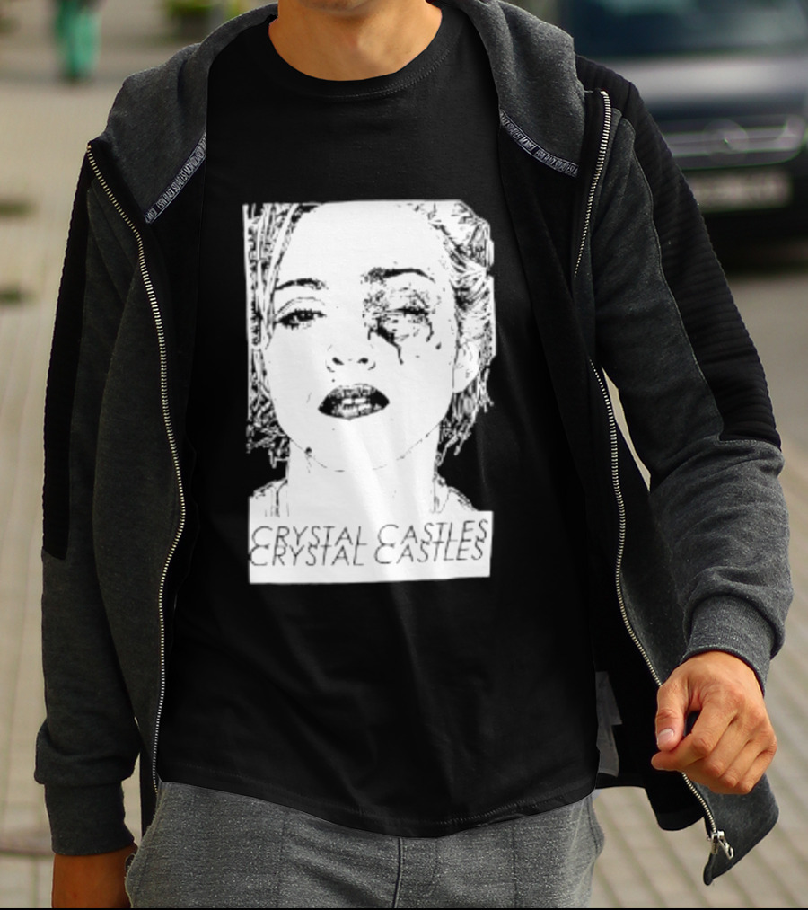 Crystal Castles Electronic Alice Glass Monochrome T-Shirt