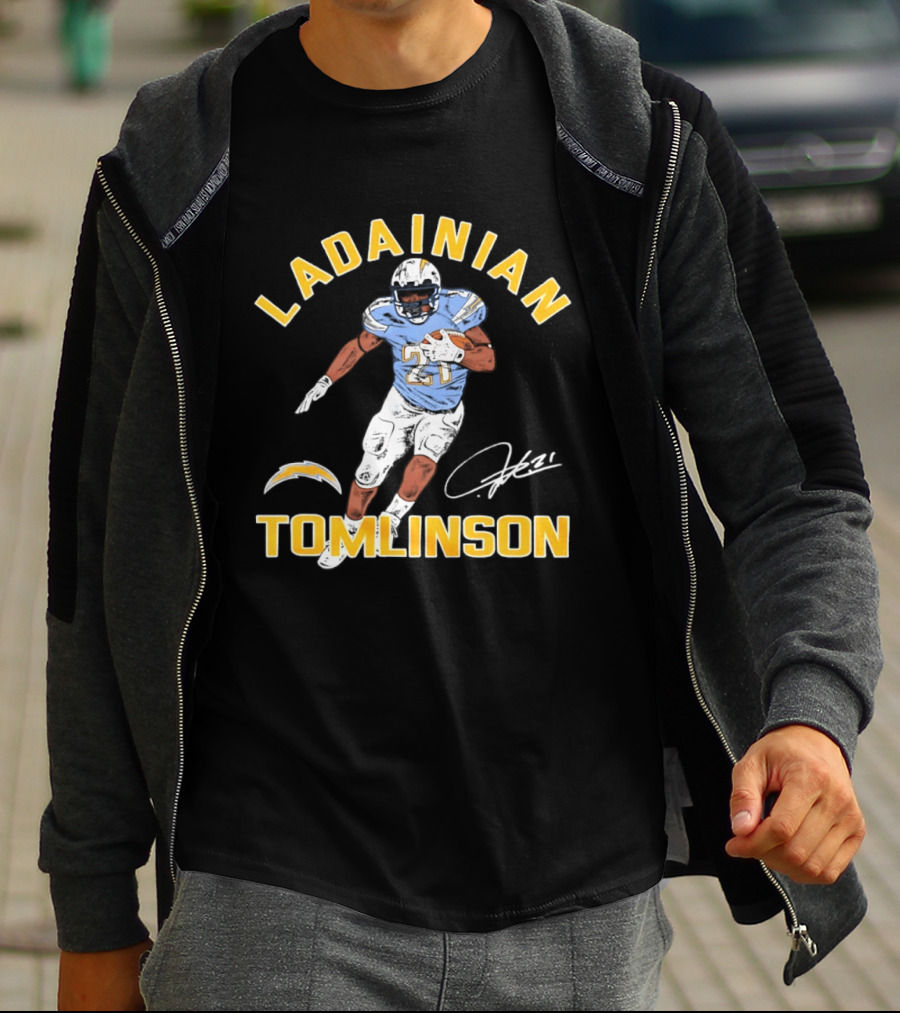 LaDainian Tomlinson Signature Los Angeles Chargers Football 21 T-Shirt