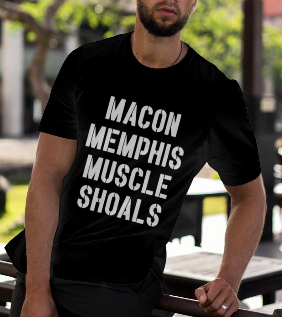 Macon Memphis Muscle Shoals Retro Southern Music Cities T-Shirt