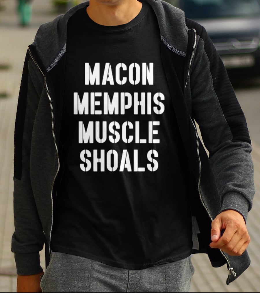 Macon Memphis Muscle Shoals Retro Southern Music Cities T-Shirt