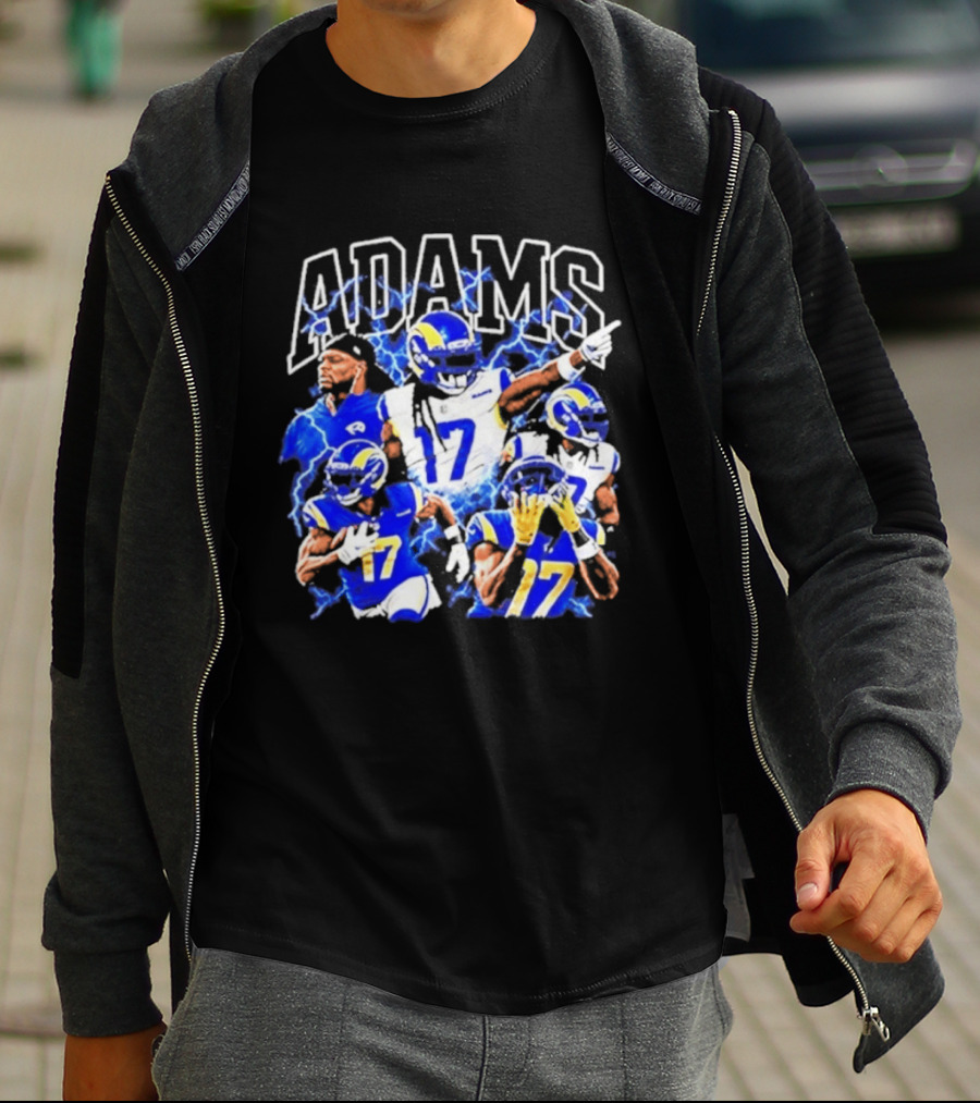 Los Angeles Rams 17 Adams Thunder Player Collage T-Shirt