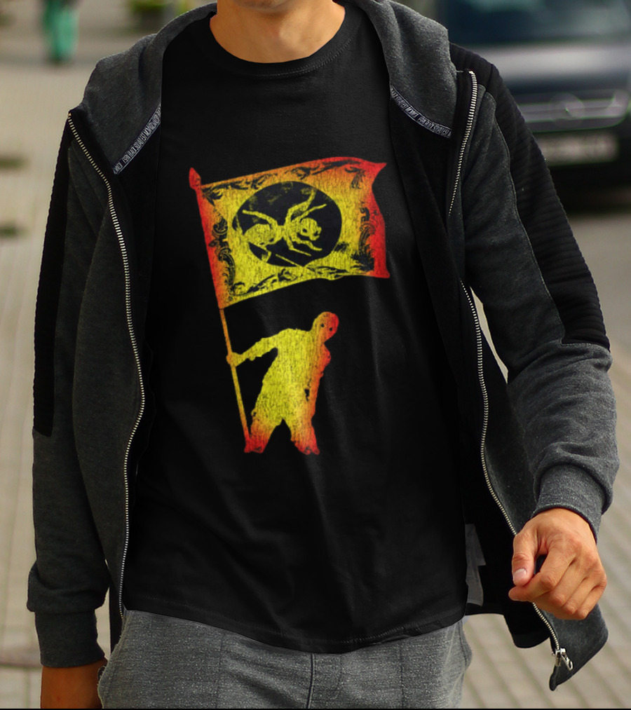 The Prodigy Ant Silhouette Brandishing Flag Multicolor T-Shirt