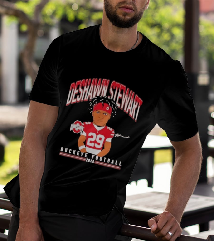 Deshawn Stewart Ohio State Buckeye Football Cartoon 26 T-Shirt