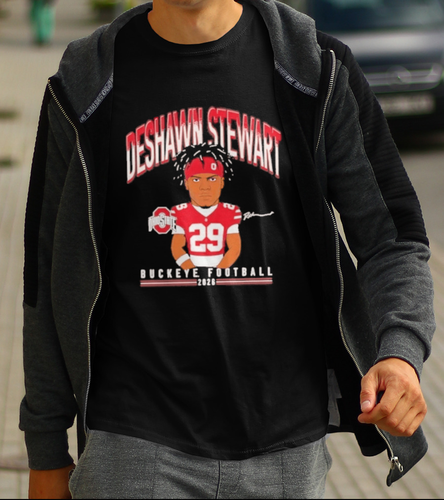 Deshawn Stewart Ohio State Buckeye Football Cartoon 26 T-Shirt