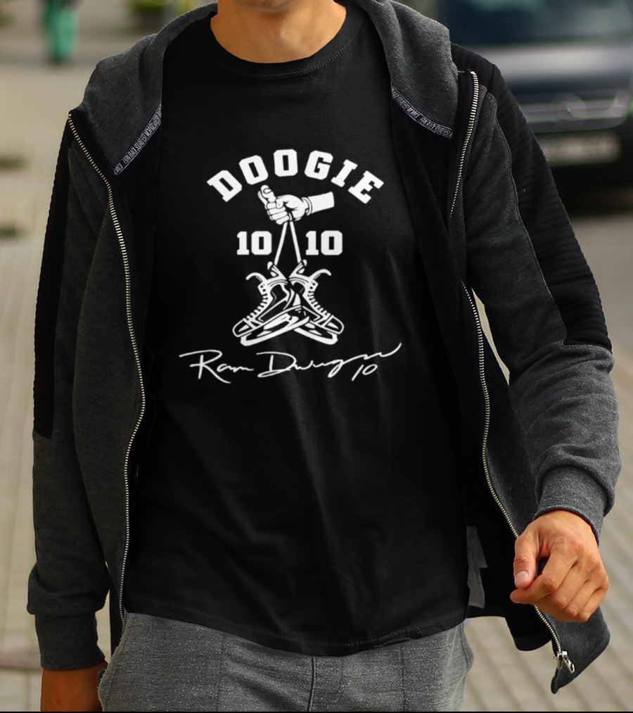 Doogie 10 10 Ron Duguay Hangers Hand Gesture Signature T-Shirt