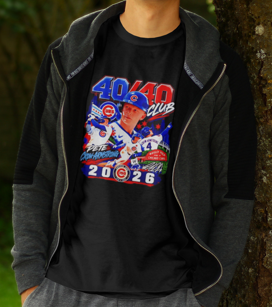 40/40 Club Pete Crow Armstrong Chicago Cubs Wrigley Field 2026 T-Shirt